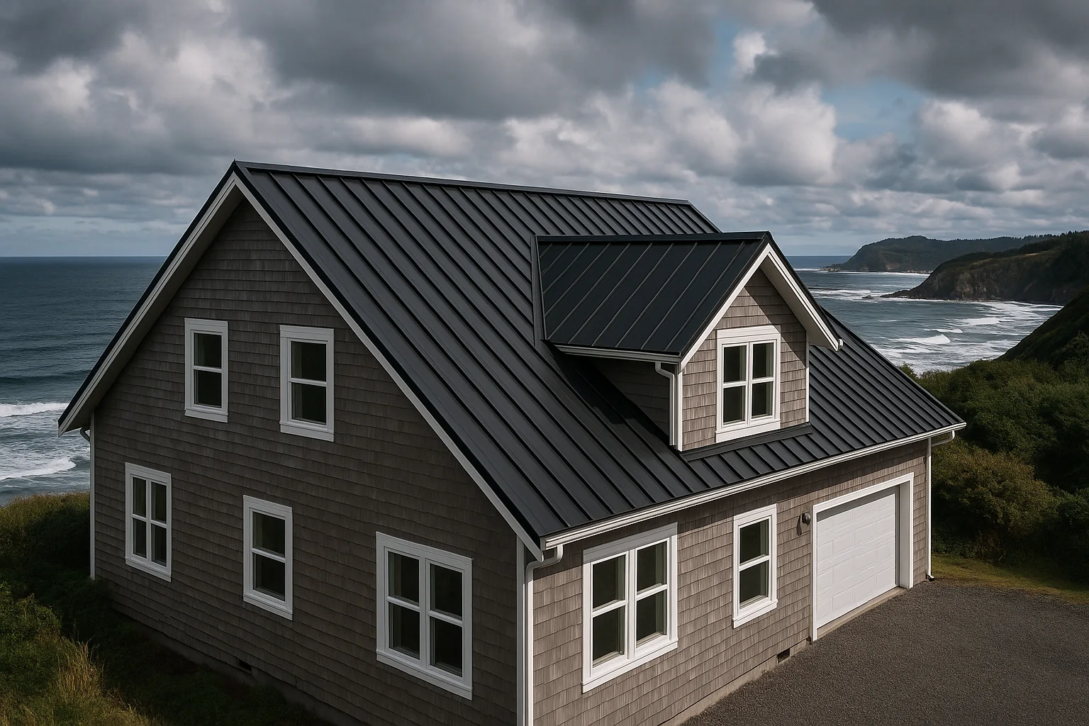 New wind-rated roof on a Newport Oregon coastal home